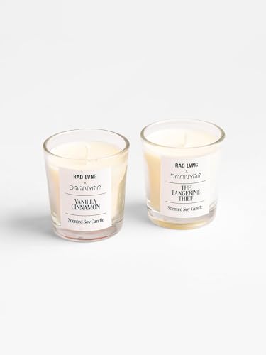 Image of Decorative Shot Scented Candle (Vanilla, Tangerine)| Natural Soy Wax with Fragrance Oils | Ideal for Gifting & Home Ambience (Set of 2)