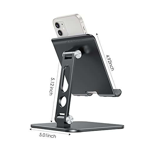 Omoton Upgraded Adjustable Tablet Stand Holder With Heavier Base, Heavy Duty Aluminum Foldable Desktop Tablet Dock Compatible With Ipad 9Th Gen, Ipad Mini 6 /Air/Pro (Black) #TOP4