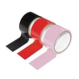 Ieron 3-teiliges statisches Klebeband ohne Kleber, statisches Klebeband für Unterhaltung zwischen Paaren, Klebeband ohne Kleber, (Schwarz/Rosa/Rot)