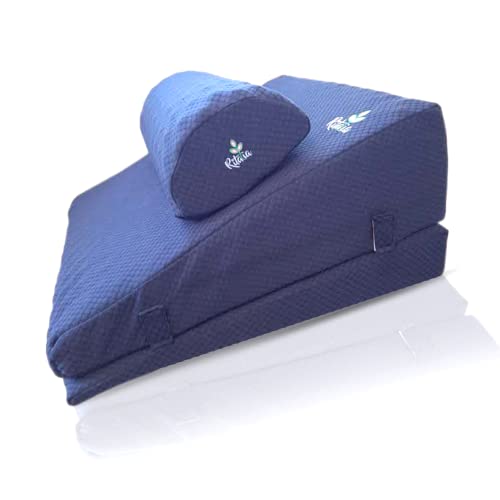 Ritalia NO Incluye Almohada - Funda de Repuesto Azul Marino para Almohada de Lectura Solo Las 3 Fundas sin Almohadas (Azul Marino) Cover