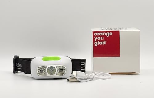 Orange You Glad Rechargeable Battery Powered Headlamp for Running | Powerful Headlamps for Adults | Camping Lights | Adjustable Hiking Head lamp | Lightweight Performance Lighting for All Ages