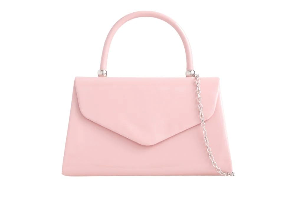 Petite pochette rigide haut de gamme en cuir véritable verni pour femme