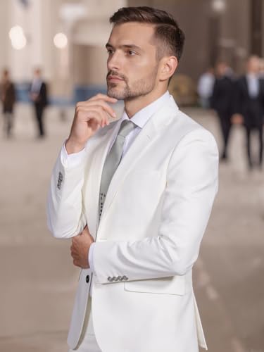 Men's Wedding Suit 2-Piece Slim Fit, One Button Tuxedo Blazer Vest Pants, Business Formal2