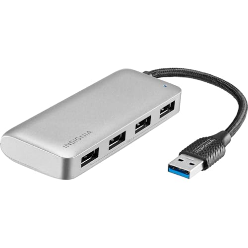 Insignia 4-Port USB 3.0 Hub, USB Splitter Expander for Laptop, Xbox, Flash Drive, HDD, Console, Printer, Camera, Keyborad, Mouse, MacBook, Surface, PC