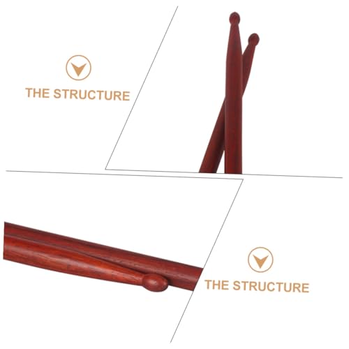 Baquetas de madera con superficie lisa para percusionistas, herramienta práctica para entrenamiento con peso y diversos estilos de batería, empaque de PVC miniatura 3