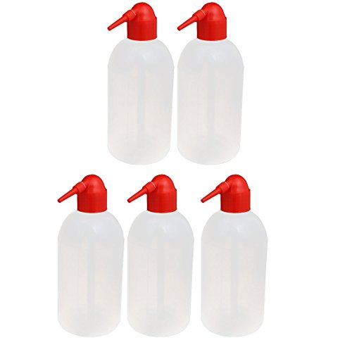 Aexit 5 Pcs gauge 500ml Plastic Measuring Squeeze Oil Water Dispensing Bottle Clear White