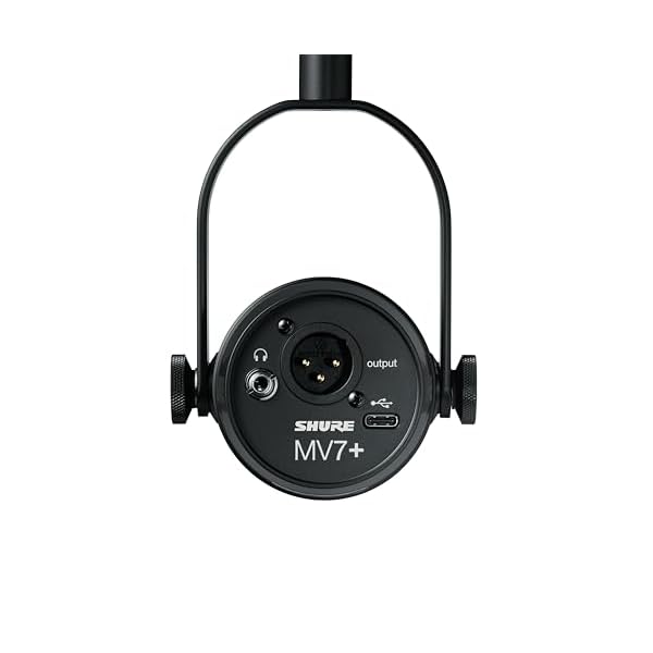 Shure MV7+ Podcast Microphone. Enhanced Audio, LED Touch Panel, USB-C & XLR Outputs, Auto Level Mode, Digital Pop Filter, Reverb Effects, Podcasting, Streaming, Recording - Black - Image 8