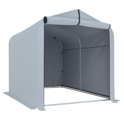 KAIDIDA - Caseta de jardín exterior (220 x 157 x 165 cm, 180 x 94 x 156 cm, tienda de almacenamiento impermeable para bicicleta y motocicleta, garaje con marco de acero galvanizado y techo de lona