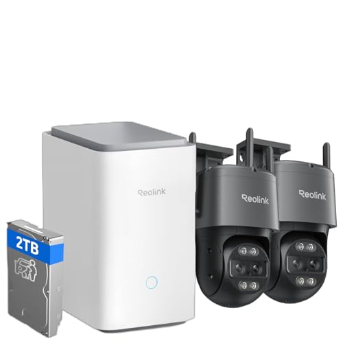 REOLINK Home Hub Pro with 2X TrackMix WiFi Bundle, 4K Dual-Lens PTZ Camera with Auto Tracking, Centralized Control, 2TB HDD Included, No Monthly Fees