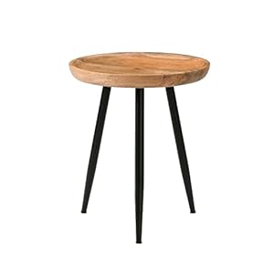 MH London Side Table – Dilan Tri Pin Small Table. Exclusively Designed Hand-Crafted Small Nightstand. Solid Wood Round End Table. Contemporary Accent Table for Bedrooms, Living Rooms and Home Office