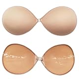 DEARMAMY 1 Par empanadas cubiertas de levantamiento de senos sujetador push-up invisible sujetador invisible sin espalda cubierta sin adhesivo sujetadores desnudos cubrir