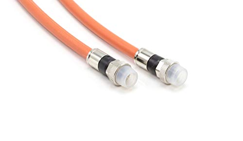 35 Feet (10.5 Meter) - Direct Burial Coaxial Cable 75 Ohm Rf Rg6 Coax Cable, With Rubber Boots - Outdoor Connectors - Orange - Solid Copper Core - Designed Waterproof And Can Be Buried #TOP7