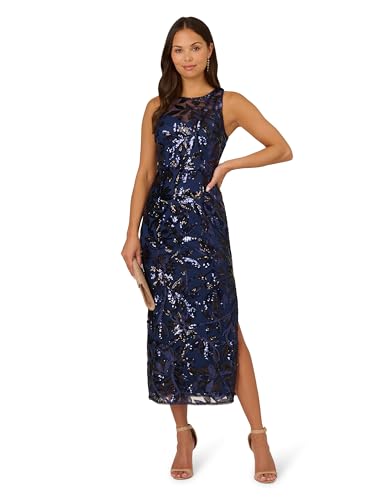 Adrianna Papell Women's Leaf Sequin Maxi Dress4
