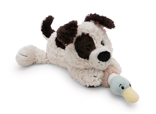 Peluche perro con pato NICI 62150 de 30 cm en color blanco para niños y adultos