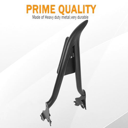 Matte Black Sissy Bar Backrest, Detachable Passenger Back Rest Rear Pad