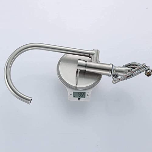 Robinet de cuisine moderne en acier inoxydable brossé premium