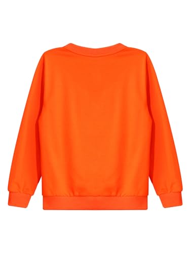 renvena Child Halloween Outfit Pumpkin Sweatshirt Crewneck Long Sleeve Pullover Sweater for Boys Girls4