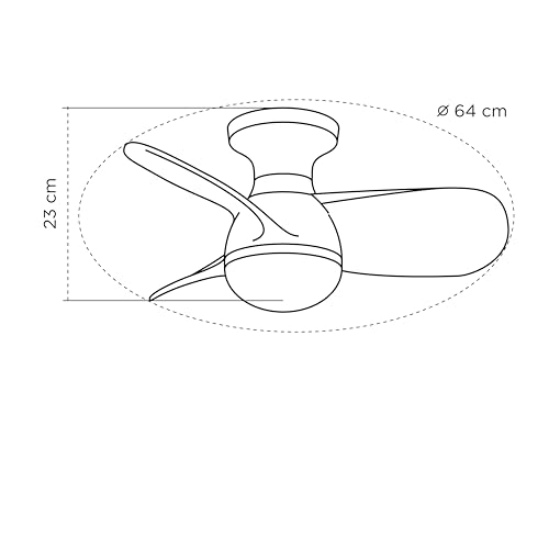 Ventilador de techo ø64cm para espacios reducidos wonderlamp LED 6