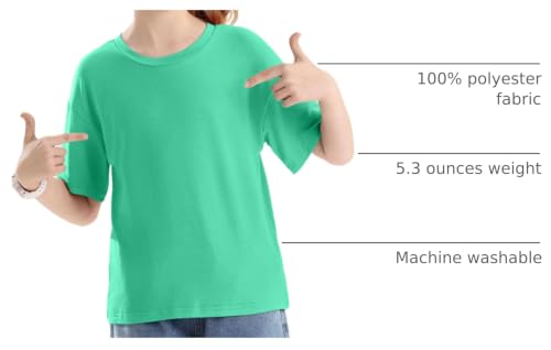 Image of Girls Short Sleeve T Shirts Kids Summer Crewneck Tops Basic Tees 5-14 Years