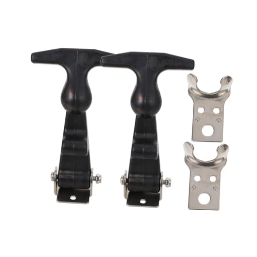 HOMSFOU Toolbox Latch Outdoor Lockable Shed Latches T-Handle Hasp Bracket Stainless Steel Rubber