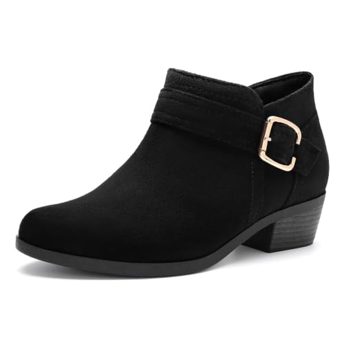 Image of Athlefit Women's Chunky Low Heel Short Ankle Boots