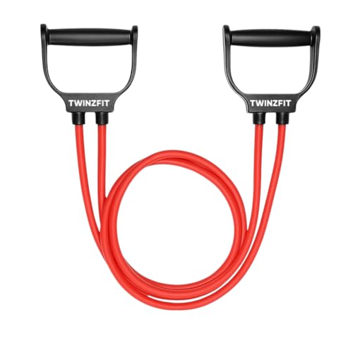 Image of Resistance Tube with Handles Exercise Band for Workout, Strength Training, Full Body Workout, Home Gym Use Men & Women Tonning Tube for Warm up Exercise 25Kg Resistance Band Red
