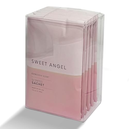 Expressive Scent 6 Pack Sachet (Sweet Angel) Long Lasting Home Fragrance for Drawers Dressers Closets Cars Kitchen
