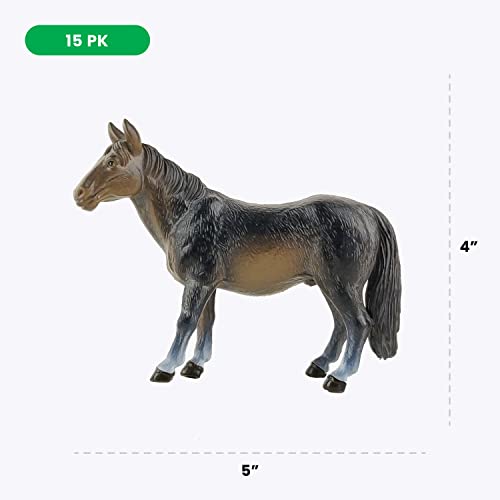 Boley Farm Animal Figurines - 15 Piece Playset Of Small Realistic Plastic Assorted Farm Animals For Toddlers And Kids #TOP4