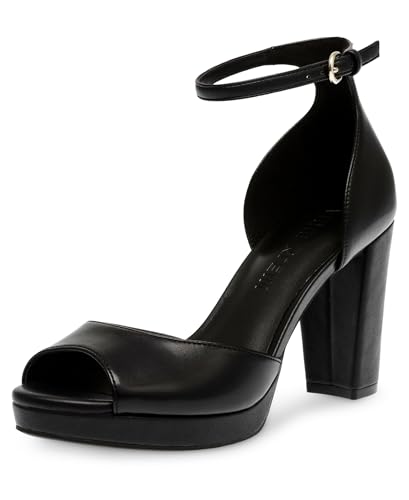 Anne Klein Womens Vista-C Rhinestone Ankle Strap Block Heels