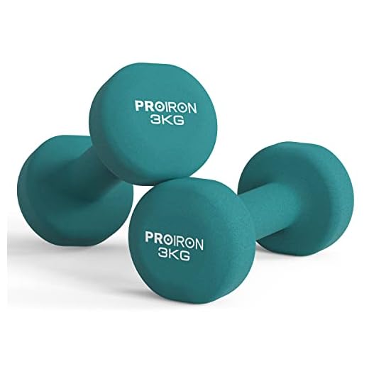 PROIRON Haltères en néoprène Paire d'haltères de 3kg - Vert foncé