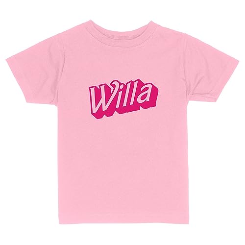 Willa Doll Font Toddler Kids T-Shirt 2T Light Pink