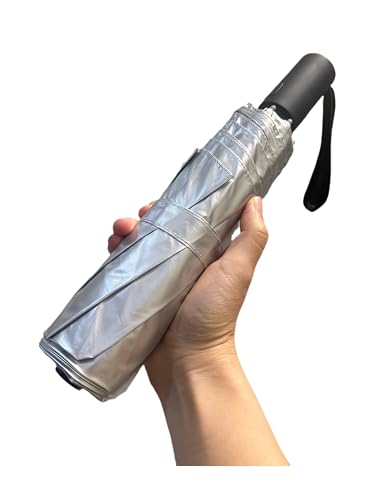 Image of BAODINI Small UV Protection Travel Umbrella Compact for Rain and Sun UPF 50+ Windproof Portable 42 inch Umbrella for Women and Men