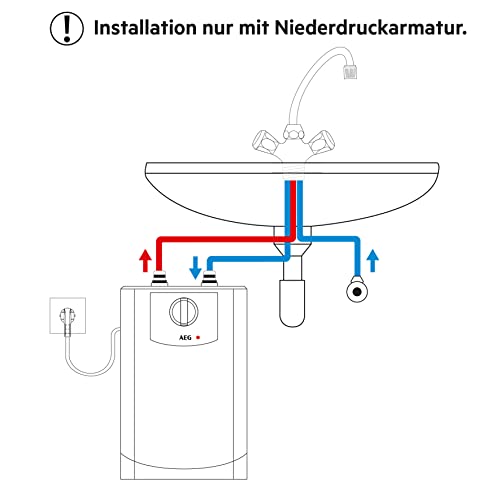 Der neue AEG Boiler BOI 5 U, 5l, Niederdruck, untertisch, steckerfertig für Küchenspüle + Waschbecken, Weiß, 204616 – Bild 5