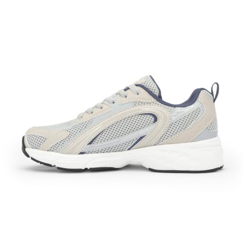 Image of Red Tape Women's Sneakers White Grey Mesh Pu Round Lace-Up Responsive Sole