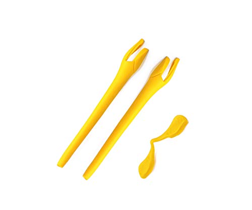 Image of SAUCER Replacement Nose Pieces Pads & Earsocks Temple Sleeve Rubber Kit for Oakley Radar EV Path OO9208 | Radar EV Pitch OO9211 | Radar EV Advancer OO9442 Sunglass - Yellow + Yellow