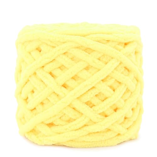 Thick Crochet Yarn Soft Ice Strip Crochet Yarn Chunky Woven Blanket Yarn for Weave Blanket Slipper(Yellow)