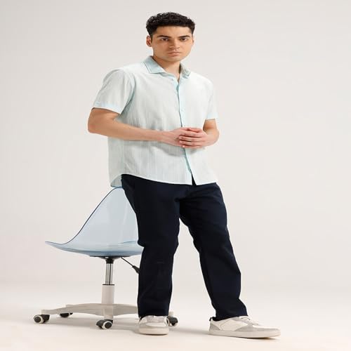 Image of BASICS Premium Cotton Stretch Formal Trousers for Men | Office Pants