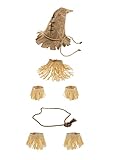 Nicky Bigs Novelties Adult Burlap Scarecrow Hat and Faux Straw Kit Halloween Costume Accessory Set