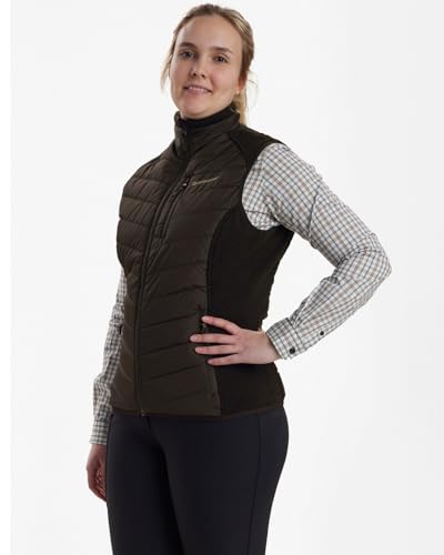 Deerhunter Lady Caroline Gepolsterte Weste mit Strick Brown-Blatt