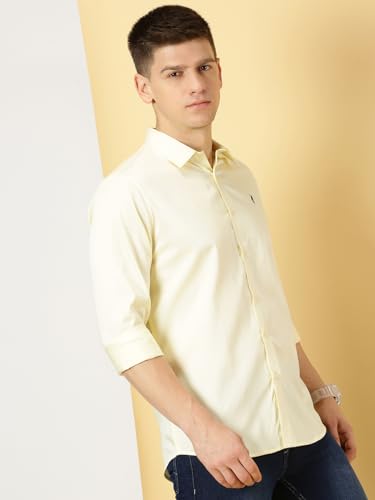 Image of Thomas Scott Men's | Solid | Full Sleeve | Slim Fit | Cotton Blend | Spread Collar | Casual Shirt