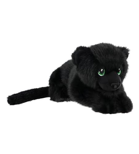 KEELECO   Peluche de Pantera Negra (35 cm, Suave, ecológica, 100% reciclada, Duradera, Lavable, Regalo Infantil, Animal Salvaje Negro