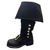 Générique Mittelalterliche Herrenstiefel, Schwarz, mit Halb-Wadenlänge – Lederstiefel mit...