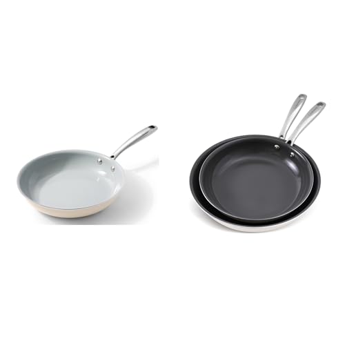 Cookware Set Nonstick Frying Pans, 8in and 8 &10 inches Ceramic Non Stick Skillets, Egg Fry Pans for Cooking,PTFE,PFOA,PFAs Free,Oven&Dishwasher Safe,Ash Grey