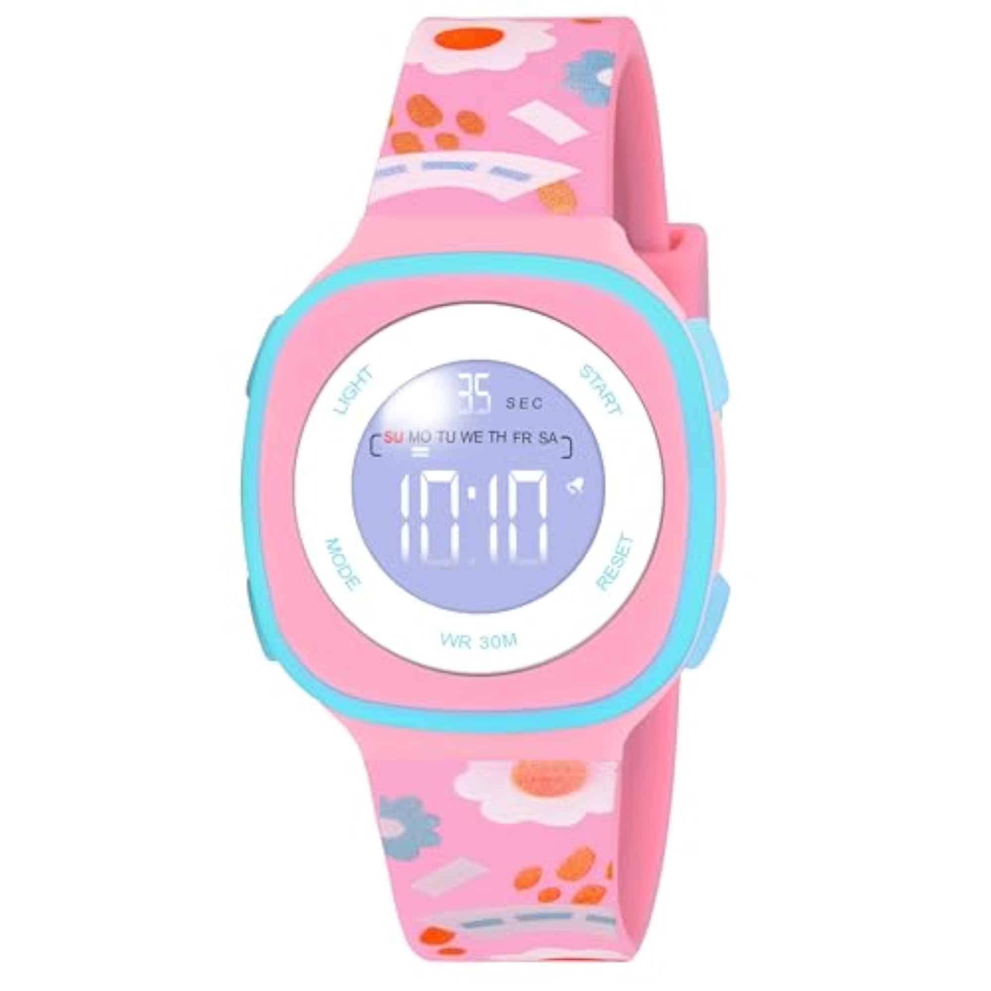 Pink Multifunctional Digital Watch for Girls