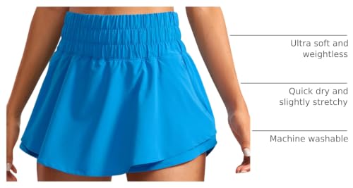 Image of CRZ YOGA Ruffle Skirt Overlay Athletic Shorts | High Waisted, Quick Dry, Lightweight, Flowy, A Zip Pocket, for Women