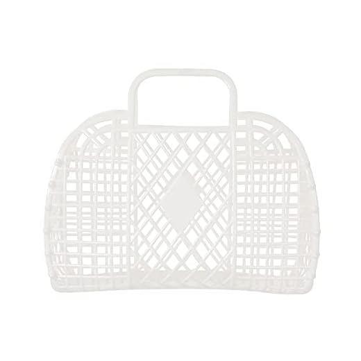 Girls Jelly Purse, Women’s Plastic Tote Bag, Jelly Bag Purse For Little Girls (White)