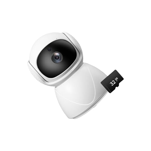 Uqezagpa Telecamera di sicurezza panoramica a 360 gradi con vista notturna Suono a 2 vie per la telecamera di sicurezza di visualizzazione remota dell'interno dell'ufficio domestico