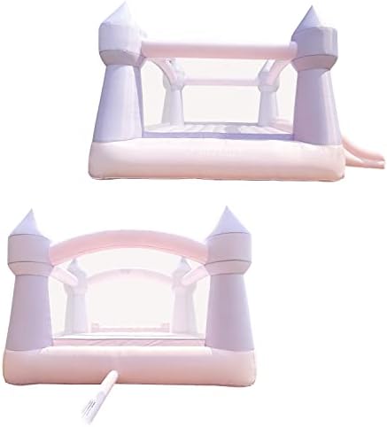 Bounceland Party Castle DayDreamer Cotton Candy Bounce House, 16.4 ft L x 13.1 ft W x 9.3 ft H, Basketball Hoop, UL Blower included, Trendy Pastel Color, Fun Slide & Bounce Area, Castle Theme for Kids - 1