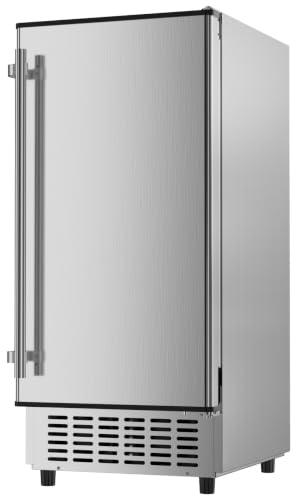 Coolake 15" Under Counter Ice Maker Machine 130 Lbs/Day with 30 L...