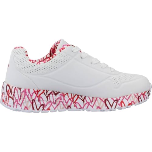 Skechers Mädchen Uno Lite Lovely Luv Sneaker, White Synthetic Red Pink Trim, 28 EU – Ansicht 4